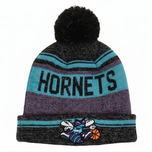 Vintage Charlotte Hornets Hardwood Classics New Era Adult Pom Beanie